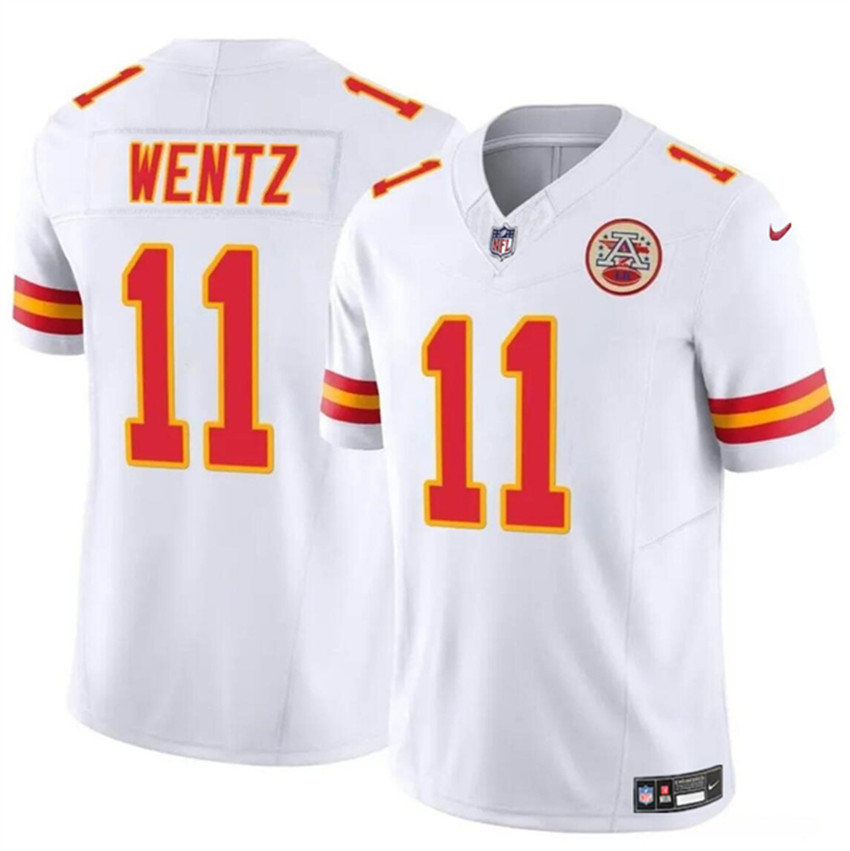 Men’s White Kansas City Chiefs #11 Carson Wentz 2023 F.U.S.E Vapor Untouchable Limited Stitched Football Jersey